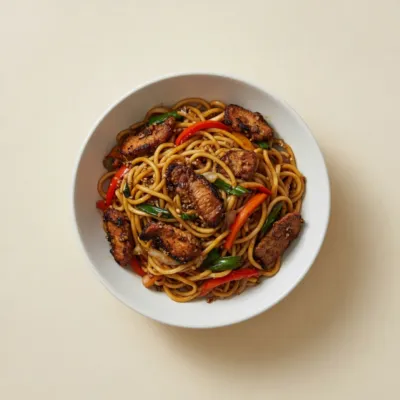 Wok de porc aux nouilles