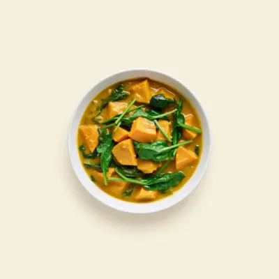 Curry de patate douce et épinards