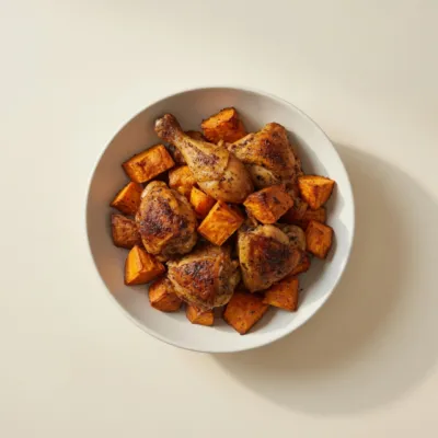 Poulet rôti et patates douces