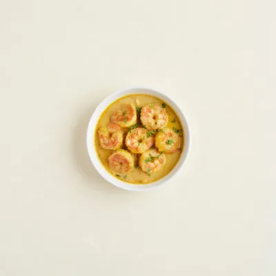 Crevettes au curry et lait de coco