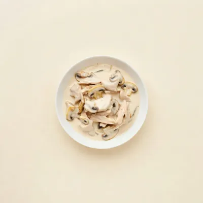 Fricassée de dinde aux champignons et crème