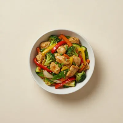Wok de poulet aux légumes