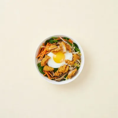 Bibimbap au poulet croustillant