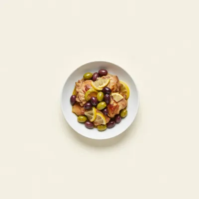 Tajine de poulet aux olives et citron