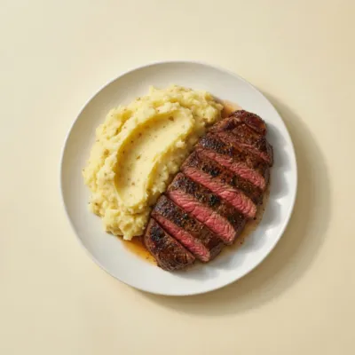 Steak de bœuf et purée maison