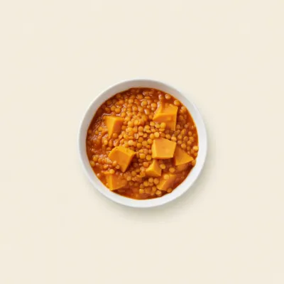 Curry mijoté de lentilles corail et patate douce