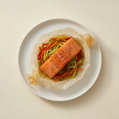 Saumon en papillote aux légumes
