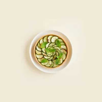 Tarte salée aux courgettes et menthe