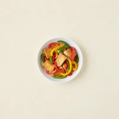Sauté de tofu croustillant aux poivrons