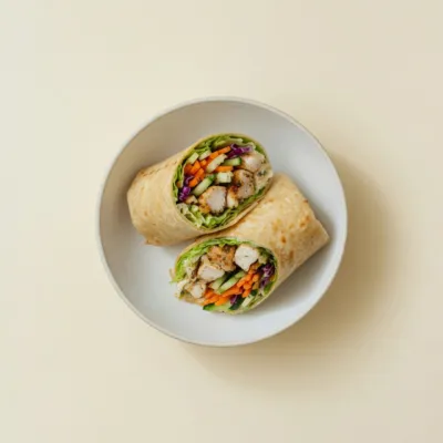 Wrap de poulet crudités