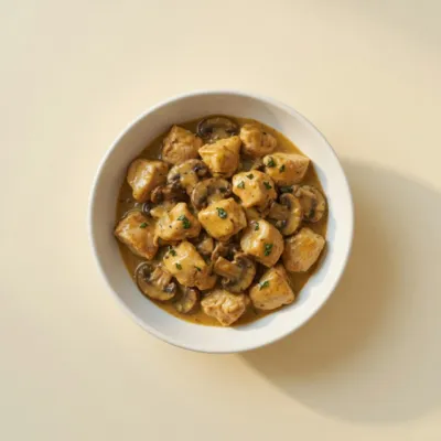 Fricassée de poulet aux champignons