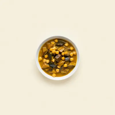 Curry vegan d'aubergines et pois chiches