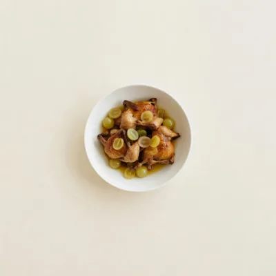 Cailles rôties au raisin et au verjus