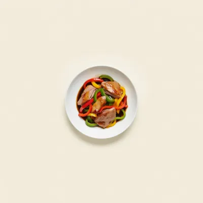 Canard sauté aux poivrons et sauce hoisin